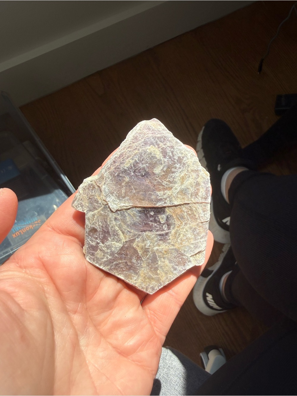 Raw lepidolite crystal slab